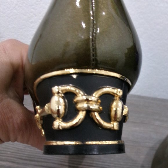 Vintage Piero Amore Patent Leather Horsebit Low Heel Shoes Bronze Shimmer 8.5 - Picture 6 of 16